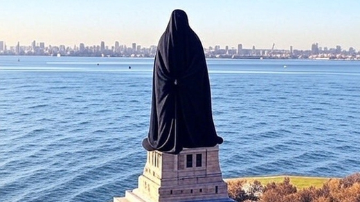 Statue of Liberty wears a burqa